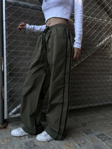 Two-way two-line crunchy wide trek long pants (3 colors)
