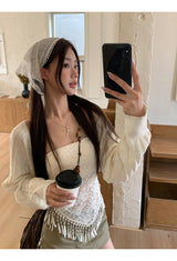  Tassel France Lace  Pad Tube Top
