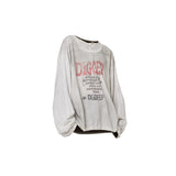 RELABEL (DIGGER Theme Print Series) デジタルディストレスド ダブルカラー ショートワイド ロングスリーブTシャツ