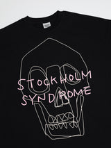 ラインスカルTシャツ - ブラック