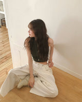 [♡MADE♡] white e-motion letter wide cotton PT