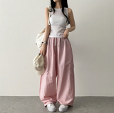Roa Baslock Nylon Cargo Wide Pants