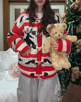 Holiday Nordic Toggle Knit Cardigan