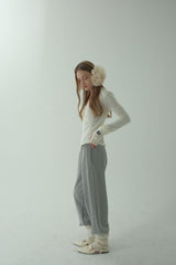V-BUTTON KNIT LONG SLEEVE_IVORY