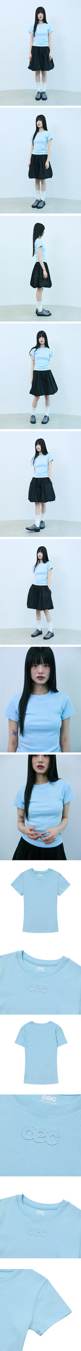 CEC APPLIQUE LOGO WOMAN T-SHIRT(SKY BLUE)