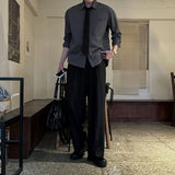 LMN Urban Pintuck Half-Banding Wide Slacks (3 colors)