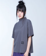 Semi-crop half neck symbol tee - CHARCOAL