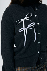 EIRIN WOOL CARDIGAN / CHARCOAL