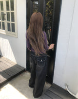 キニー アジャストピンタックデニムパンツ