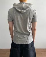 Inset Hooded Seam Short Sleeve T-shirt