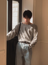 Chris Boatneck Loose Fit Button Long Sleeve T-Shirt