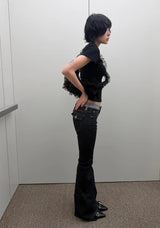 COLOR BLOCK BOOTCUT DENIM
