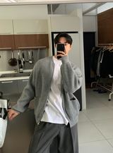 Mirei Two-way Pocket Acrylic Knitted Zip-Up Cardigan