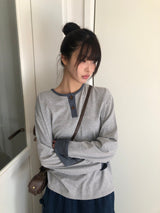 ミオンストライプポイントロングスリーブTシャツ