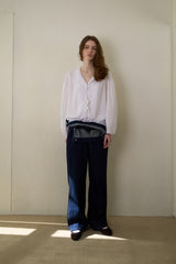 Ruffle shirring blouse_ivory