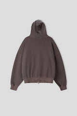 No.0998 pigment embro hood zip-up