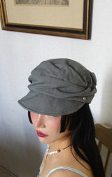 LINEN MOOD NEWSBOY CAP (BEIGE, CHARCOAL 2COLORS!)