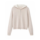 Mabel Dot Lining Knit Hood Zip-Up