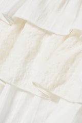 Softy layered bow skirt [White Stripe]