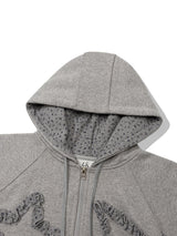 FLOWER STAR HOODED ZIPUP(GREY)