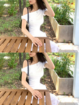  Twist Off-Shoulder Short Sleeve T-Shirt (3 Colors)