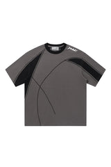 コントラストスプライシングストラクチャーTシャツ