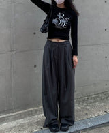 Stripe strap slacks