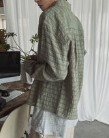 Crudy wrinkle check shirt