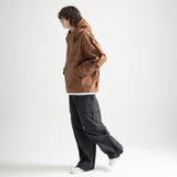 Nylon RIB Pullover Jacket - CAMEL