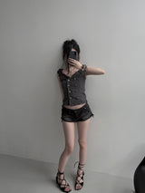 napoleon shirring blouse (2color)