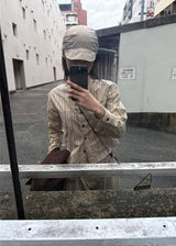 ラインストライプクロップシャツ