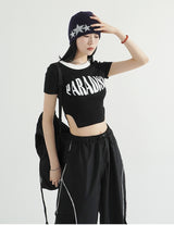 パラダイスサイドカッティングクロップドTシャツ