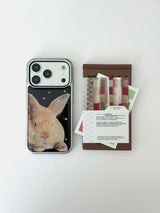 BABY BUNNY BROWN Silver Epoxy Case