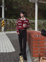 [wool21%] スウェイマルチストライプカーディガン