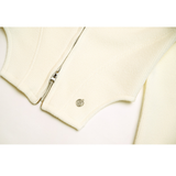SWAN LAKE CROP 2WAY ZIP UP HOODY CREAM