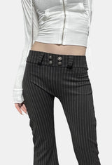 Antique button bootcut slacks