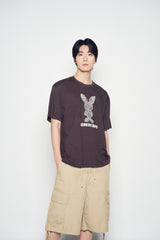 25SS STRIPE RABBIT SHORT SLEEVE T-SHIRT DARK BROWN