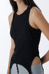 CUBIC SWEAT BIKINI TOP (BLACK)