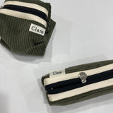 Clam ラウンドペンケース _ コーデュロイカーキ