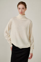 Cashmere turtle neck knit (Purple)