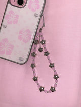 [ALOHA SET] Aloha gal phone case - silver epoxy + pink soda strap - star