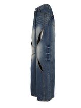 Stud Cat Eye Cut out denim pants