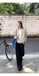 Stripe collared shirt layered T-shirt