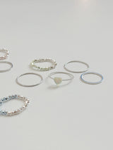 5-Set キッチュハートレイヤードリングセット / 3 Colors / シンプルデイリービーズ