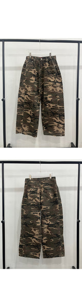 [S/S] Camo side snap wide pants