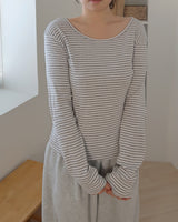Striped U-neck Inner T-shirt