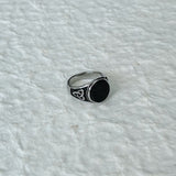 Obsidian Medallion Ring