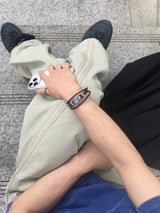ボヘミアン レザー レイヤード ブレスレット