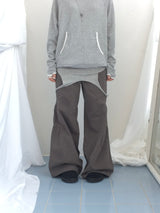 highneck loose waffle hood