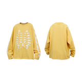 RE-BONE (Skeletal Line) –ウォッシュ ボーンプリント スタッズ ロングスリーブ Tシャツ